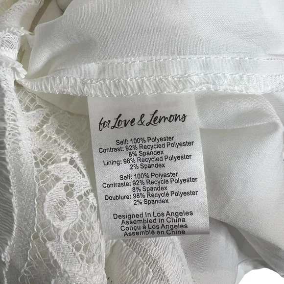 For Love and Lemons Mimi Mini White Lace Dress Size Medium NWT - Picture 8 of 9